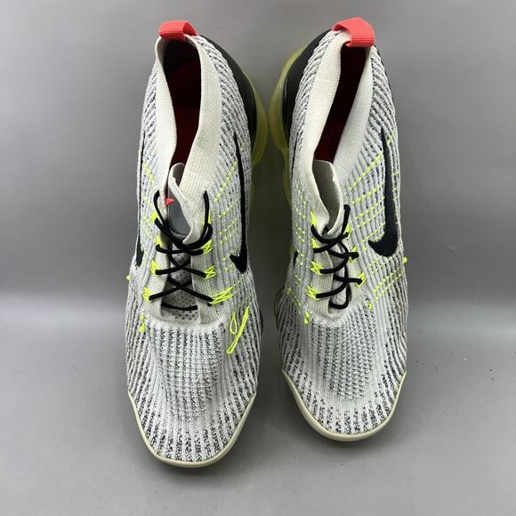 Nike Air VaporMax Flyknit 3 Running Shoes Men Size 14 White Black Green Sneakers - Picture 5 of 8